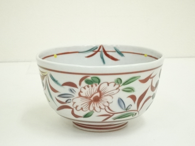 道具 ] - 道具 瑞古造 赤絵草花茶碗（共箱） | ネットショップ圭